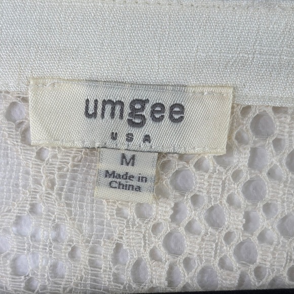 Umgee Cream Tie Front Tunic with 3/4 Sleeves size Medium - Picture 2 of 13